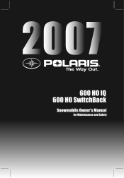 2007 Polaris 600 HO IQ Owners Manual