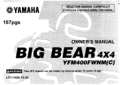 2000 Yamaha Motorsports Big Bear 400 4x4 Owners Manual