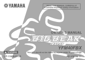 2008 Yamaha Motorsports Big Bear 400 4x4 IRS Owners Manual