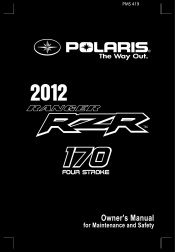 2012 Polaris RZR 170 Owners Manual