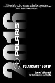 2016 Polaris POLARIS ACE 900 SP Owners Manual