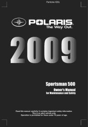 2009 Polaris Sportsman 500 Owners Manual