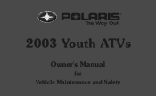 2003 Polaris Universal Youth ATV Owners Manual