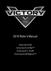 2015 Polaris Cross Country 8-Ball Owners Manual