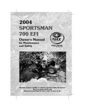 2004 Polaris Sportsman 700 EFI Owners Manual