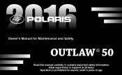 2016 Polaris Outlaw 50 Owners Manual