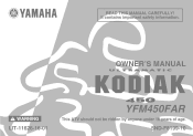 2003 Yamaha Motorsports Kodiak 450 Auto. 4x4 Owners Manual