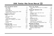 2004 Pontiac Vibe Owner's Manual