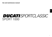 2007 Ducati SportClassic Sport 1000 Biposto Owners Manual