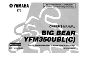 1999 Yamaha Motorsports Big Bear Owners Manual