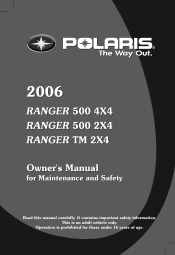 2006 Polaris Ranger 500 4x4 Owners Manual