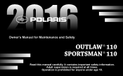 2016 Polaris Sportsman 110 Owners Manual