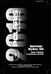 2010 Polaris Sportsman 800 Big Boss 6x6 Owners Manual