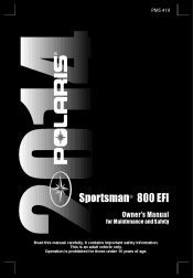 2014 Polaris Sportsman 800 EFI Owners Manual