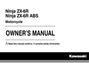 2015 Kawasaki NINJA ZX-6R 30th Anniversary Edition Owners Manual