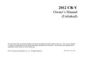2012 Honda CR-V Owner's Manual