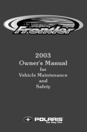 2003 Polaris Frontier Owners Manual