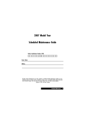 2007 Mercury Mariner Scheduled Maintenance Guide 1st Printing