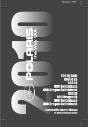 2010 Polaris 600 Dragon Switchback Owners Manual