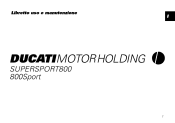 2003 Ducati SuperSport 800 S Owners Manual