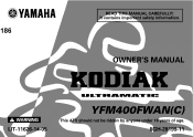 2001 Yamaha Motorsports Kodiak 400 Auto. 4x4 Owners Manual