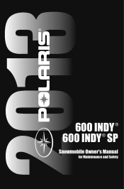 2013 Polaris 600 Indy SP Owners Manual