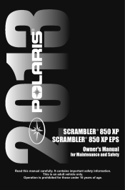 2013 Polaris Scrambler XP 850 EPS Owners Manual