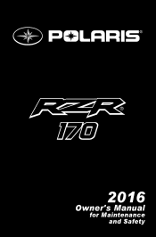 2016 Polaris RZR 170 Owners Manual