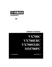 1999 Yamaha Motorsports Vmax 700 SX Owners Manual