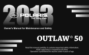 2013 Polaris Outlaw 50 Owners Manual