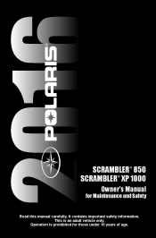 2016 Polaris SCRAMBLER 850 Owners Manual