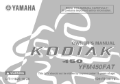 2005 Yamaha Motorsports Kodiak 450 Auto. 4x4 Owners Manual