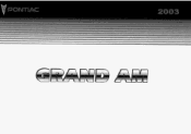2003 Pontiac Grand Am Owner's Manual