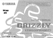 2000 Yamaha Motorsports Grizzly 600 Auto 4x4 Owners Manual