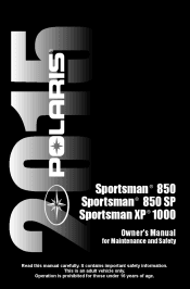 2015 Polaris Sportsman 850 Owners Manual