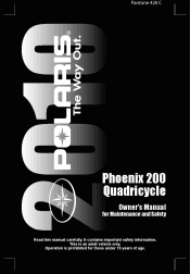 2010 Polaris Phoenix 200 Quadricycle Owners Manual