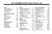 2010 Hummer H3 Owner's Manual