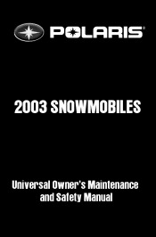 2003 Polaris Universal Snowmobile Owners Manual