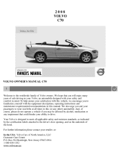 2008 Volvo C70 Owner's Manual