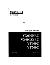 1999 Yamaha Motorsports Vmax 600 SX Owners Manual