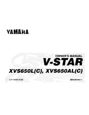 1999 Yamaha Motorsports V Star 650 Custom Owners Manual