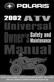 2002 Polaris Universal ATV Owners Manual