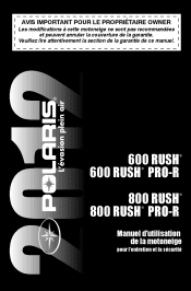 2012 Polaris 600 Rush Pro-R Owners Manual