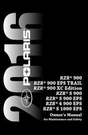 2016 Polaris RZR S 1000 EPS Owners Manual