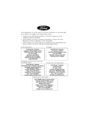 2004 Mercury Sable Warranty Guide 5th Printing