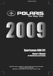 2009 Polaris Sportsman 800 EFI Owners Manual
