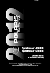 2012 Polaris Sportsman 500 HO Owners Manual