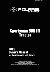 2009 Polaris Sportsman 500 EFI Tractor Owners Manual