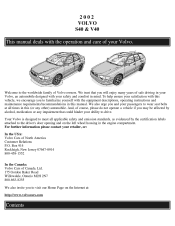 2002 Volvo S40 Owner's Manual