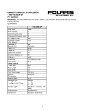 1999 Polaris 440 XCR SP Owners Manual